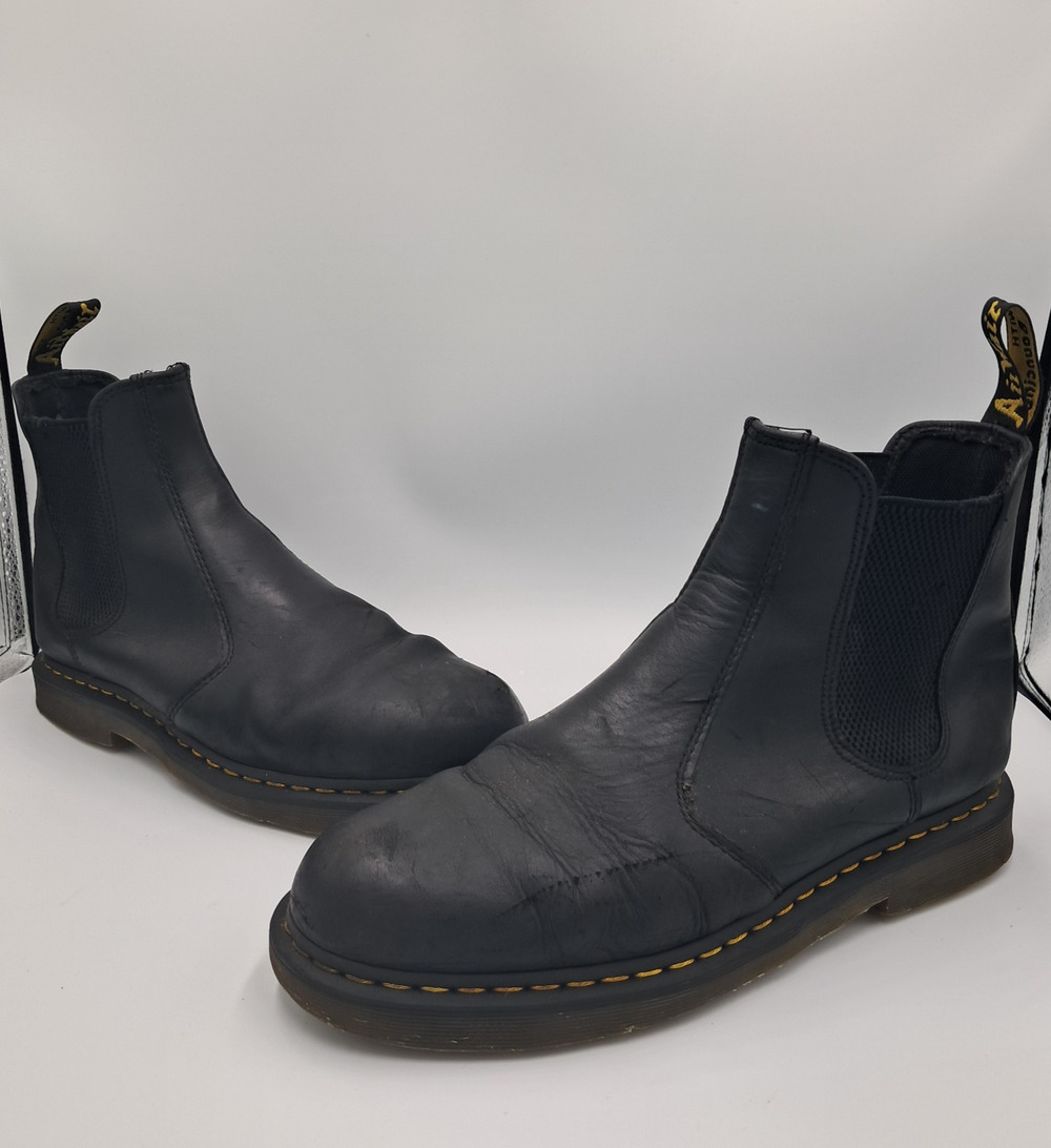 Size 12 - Dr Martens Chelsea Boots 2976 Slip Resistant Work Black - RETAIL $190